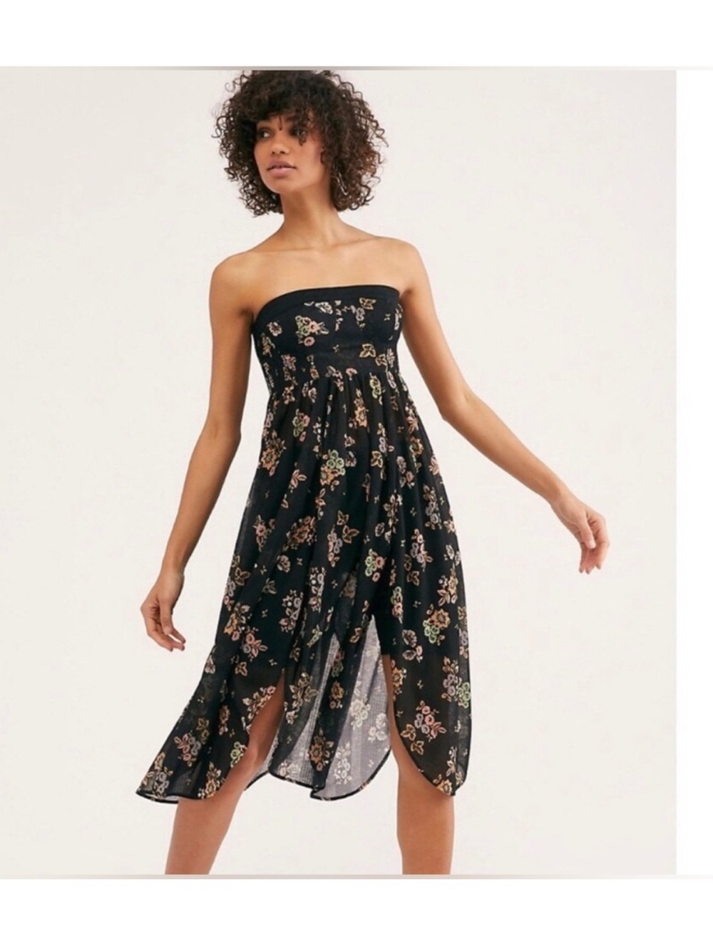 NWT Free People tube top smocked tunic dress